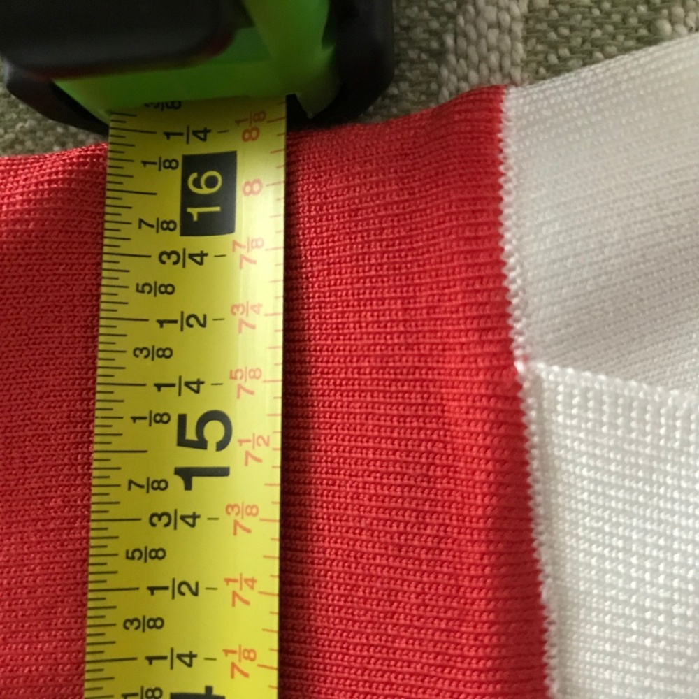 FAUX WRAP - RED STRIPED SKIRT! - Picture 4 of 5